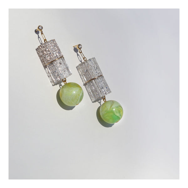 Mic Century Silver Earrings: Pendulous, Orb Shaped Sterling Silver Balls,  With Vertical Striations, in of Vintage Dangling Earrings. 10264 